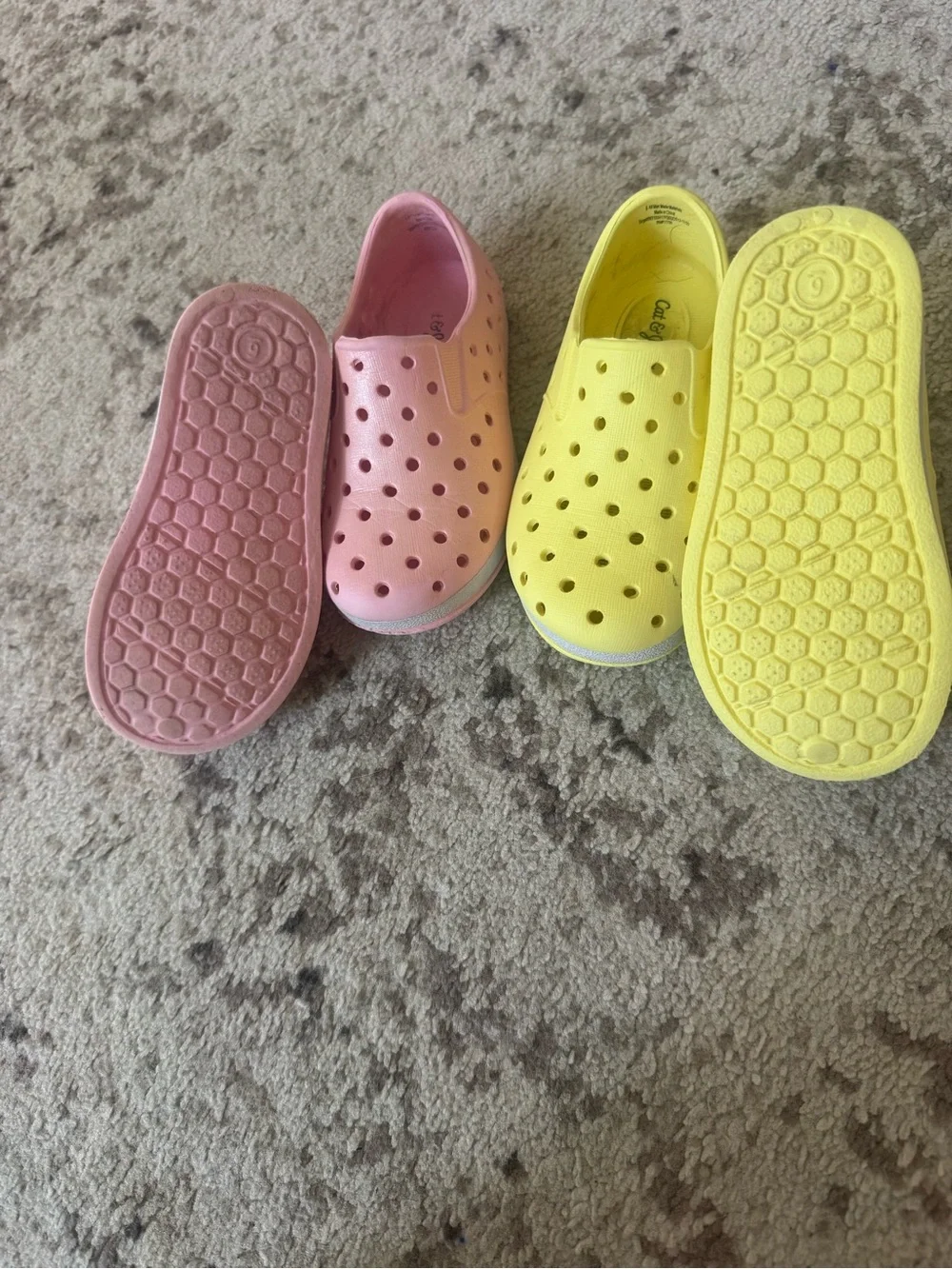 Cat & Jack - Size 6 | Kids Pink and Yellow Slip-On Casual Shoes